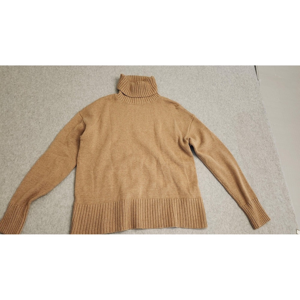 GAP Sweater Womens XS Camel Heather‎ Turtleneck Long Sleeve Ribbed Hem Pullover